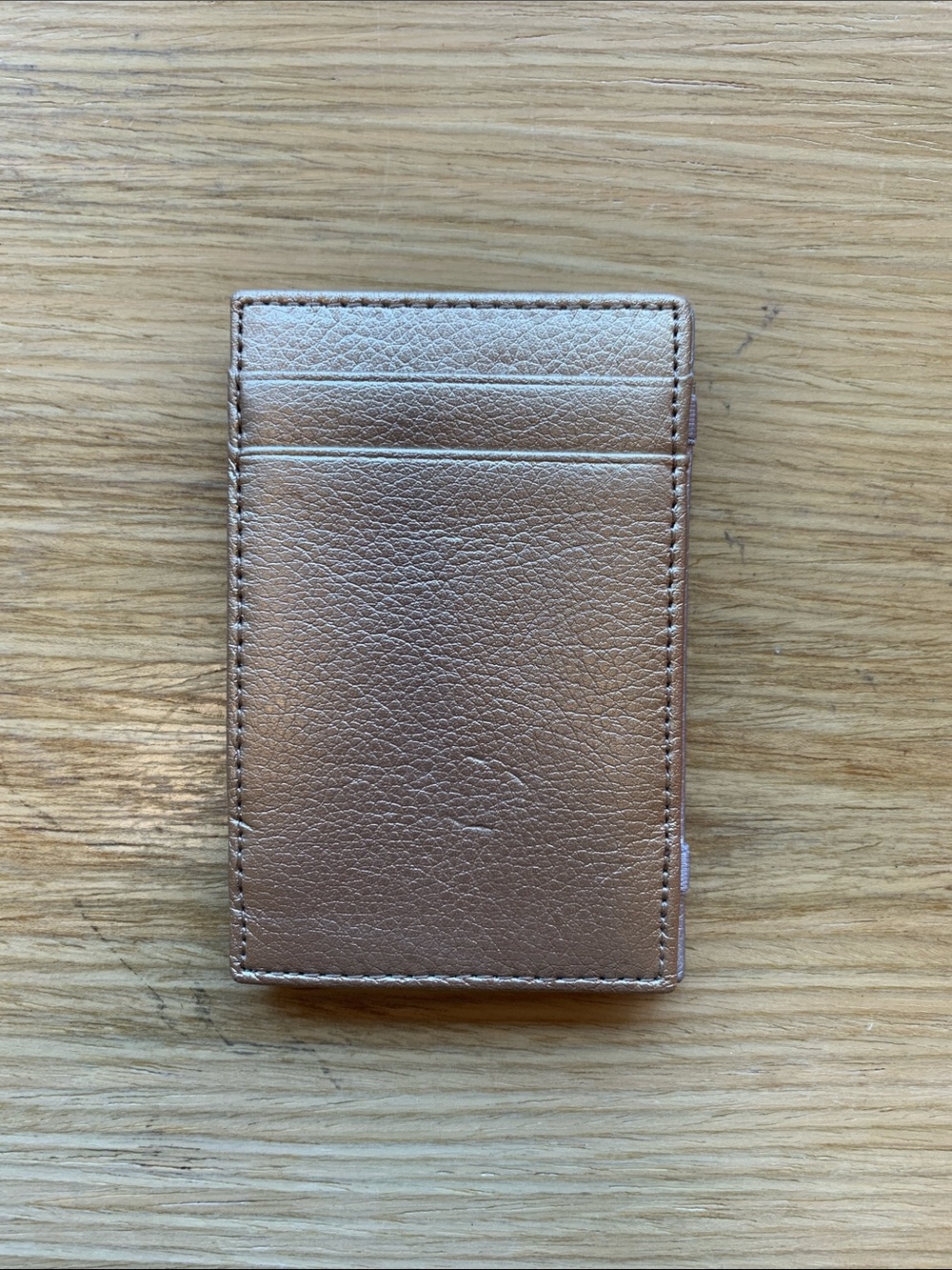 J. Crew Magic Wallet Metallic Gold Card & Cash Holder